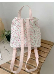 New Outdoor Travel Storage Mini Backpack For Girls Floral Pattern Lightweight School Bag