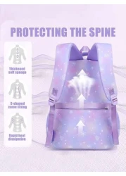 طقم ظهر مدرسي للفتيات 3 قطع، حقيبة مدرسية، حقيبة كتب للطلاب، حقيبة سفر خارجية، شنطة قلم رصاص، حقيبة غداء، مناس