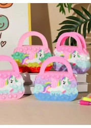1 Pc Cartoon Unicorn Fashionable Handbag Unicorn Purses Fashion Fidgets Fashion Pop Purse Push Bubbles Fidget Rainbow Unicorn Purse Wallet Ladies Bag