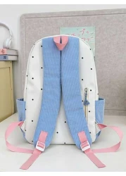 1pc New Fashion Color Block Student Backpack Cartoon Cute Casual Everyday Outdoor Bookbag Without Pendant