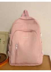 1 Pc Back To School Classic Basic High Capacity School Bag With Laptop Compartment Backpack Purse Solid Color Sports Bag Premium Nylon School Backpack With Adjustable Strap Spacious Multiple Pockets B