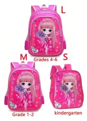 1pc Cute Easter Bunny Backpack Adorable Princess School Bag Cartoon Bookbag Large Capacity Student Backpack
