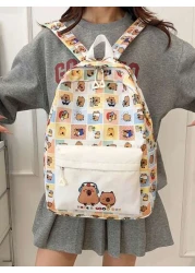 New Large Capacity Campus Style Double Backpack For Girl Capibara Dolphin Student Backpack Suitable For Junior High School Senior High School And University Students Bag