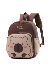 1pc Zipper Closure Fashion Cartoon Cute Capybara Backpack Suitable For Any Occasion Travel Backpack Comfortable And Adjustable Shoulder Straps Meet Basic Storage Needs Suitable For Outdoor Play Commut