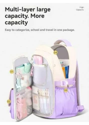 New Children s Schoolbag For Primary Students 6 12 Years Old Girls Shoulders Backpack 1 6 Grades Multi Color Cute Waterproof Lightweight Girls Large Capacity Children s Bag