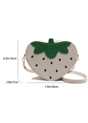 1pc Korean Version Pu Material Strawberry Bag Cute Strawberry Full Of Fashion Sense Simple Closure Convenient For Taking And Putting Items Perfect For Shopping Work Or Travel Very Suitable For Taking