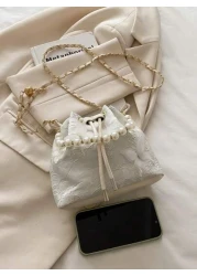 1pc New Cute Girl Niche High End Girl Crossbody Bag Pearl Handle Adjustable Shoulder Strap Suitable For School Traveling Can Easily Accommodate Daily Necessities Versatile Item Fashion Darling Suitabl