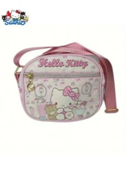 Sanrio 1pc Sanleo Hello Kitty Kuromi Melody Yugui Dog New Children s Crossbody Bag Fashion Cute Oval Girls Shopping Shoulder Bag Leather Waterproof Crossbody Bag Small Bag