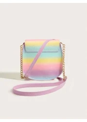 حقيبة كروس بادي من جلد البولي يوريثان بزخارف براقة بتصميم فراشة وألوان نمط المرقط، مناسبة للاستخدام اليومي