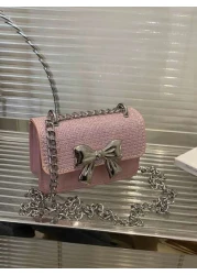 1 قطعة حقيبة كتف عصرية من البولي يوريثان بطراز غربي بسيط وأنيق ذات مربع صغير للذهاب والإياب، باللمسة الكورية ا