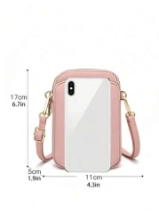 1pc Leisure And Fashion Crossbody Walking Bag With Mobile Phone Cloth Bag Vertical Coin Purse For Girl Travel Back To School Gifts Alphabet Diy Handmade Bag