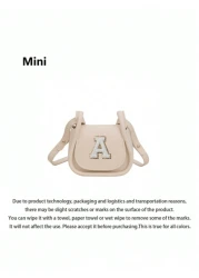 Casual And Versatile Minimalist Crossbody Bag Paired With Letter Pendant Pink Sequin Butterfly Tassel Resin Drip Oil Letter Keychain Backpack Decoration Solid Color Diy Letter Pu Material Girl s Cross