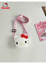 Sanrio حقيبة عبر الجسم بنمط كارتوني كيتي مرحبا قابلة للاستخدام كحقيبة كتف هدية للفتاة