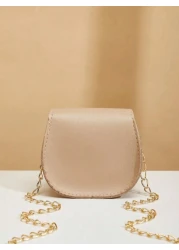 حقيبة كتف صغيرة بلون أحادي للبنات مع علبة أحمر شفاه، علبة سماعة، محفظة صغيرة وحقيبة أحمر شفاه على شكل وسادة قط