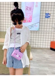 1pc Pu Magnet Closure Fashion Cartoon Bunny Three Dimensional Ears Shoulder Messenger Bag Cute Mini Coin Purse For Girls Suitable For A Variety Of Occasions Comfortable Shoulder Straps Versatile And N