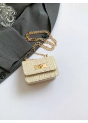 Stylish Woven Fashion Minimalist Small Square Shoulder Crossbody Bag For Girls Casual