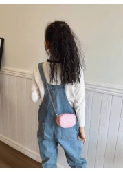 Embroidered Children s Shoulder Bag PU Leather Girls Crossbody Mini Bag