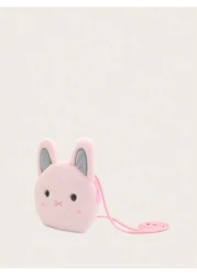 1pc Pink Bunny Mini Cute Crossbody Shoulder Bag For Girls Plush With Zipper Closure Suitable For Daily Use