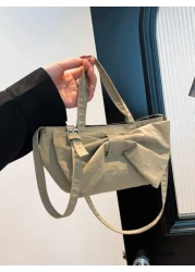 1pc New Cute Girl Niche High End Nylon Shoulder Crossbody Bag And Fashionable New Bag Fresh And Dopamine Color Matching Youthful Girl Style Can Be Cross Body Adjustable Shoulder Strap Casual And Fashi