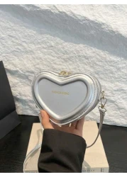 1pc New Cute Girl Niche High End Love Pu Crossbody Bag And Fashionable New Bag Fresh And Dopamine Color Matching Youthful Girl Style Can Be Cross Body Shoulder Strap Is Adjustable Casual And Fashionab