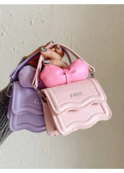 1pc Mini PU Handbag Lightweight Small Girls Princess Crossbody Bag One Shoulder Children s Purse Snap Closure Suitable For Lipstick Outings Gifts Daily Use