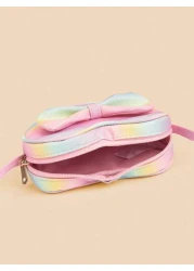 1pc Kids Girls Fashion Heart Bowknot Crossbody Bag Girls Mini Coin Purse