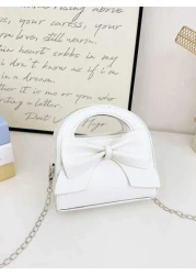 1 حقيبة كتف ذات عقدة الفراشة مصنوعة من مواد جلدية اصطناعية بقفل مغناطيسي، مناسبة للفتيات للتسوق والحفلات والا