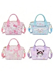Sanrio حقيبة كتف وحقيبة مكياج ذات حزام كروس للأطفال بشخصيات Sanrio قطعة واحدة