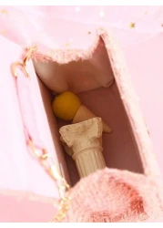 1pc Girls Cute Bow Crystal Crown Decor Chain Shoulder Crossbody Bag PU Material Flap Closure Casual Fashion Pearl Handbag Princess Bag Suitable For Festivals Daily Use