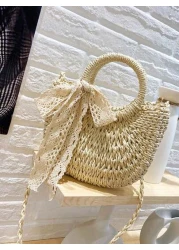 2025 New Fashion Diagonal Crossbody Bag Shoulder Handbag Beach Bag Chic Woven Design