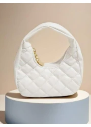 حقيبة يد مطرزة بشكل هلال للأطفال، محفظة صغيرة للبنات بنمط مربعات متفرقة، علبة أحمر الشفاه، حقيبة طرية عصرية،