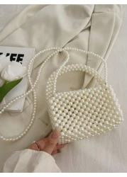 1pc Beaded Handbag Fashion Pearl Small Shoulder Bag Spring Summer
