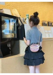 Sequin Crescent Mini Handbag Small Wrist Shoulder Crossbody Purse Lipstick Bag Evening Bag