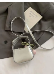 Cute Bow Handbag Lace PU Leather Shoulder Bag Mini Crossbody Coin Purse Elegant Lady Design Small Backpack