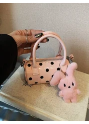 قطعة واحدة حقيبة يد أسطوانية على الطراز الكوري متنوعة متعددة الاستخدامات، خبز نمط نقاط مميزة حقيبة وسادة سعة