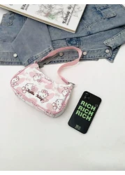 Sanrio 1pc Sanrio Cute KT Cat Girl s Armpit Bag Handbag Single Shoulder Bag Girl s Bag Niche Cartoon Hand Suitable For Summer Travel Christmas Thanksgiving Birthday Valentine s Day Party Gift Fashion