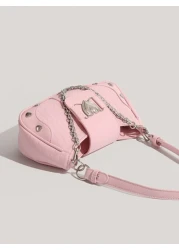 Fashion Y2k Style Women Shoulder Bag With Three Straps Water Resistant Handheld Or Cross Body PU Leather Bag Casual Love Shaped Bag For Various Occasions Including Females Girls Students Young Profess