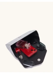 Glittering Evening Bag With Rhinestone Bow Decor Detachable Chain Strap Shoulder Bag Elegant Solid Color Party Clutch