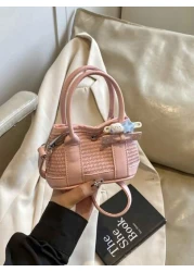 1pc Sweet Handbag Pu Magnetic Opening And Closing New Garden Bag Mini Cute Shoulder Messenger Bag Female Niche High End Small Hand Held Comfortable Shoulder Strap Suitable For Daily Travel And Shoppin