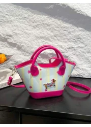 1pc Handbag Pu Open Design New Summer Style Cute Style Can Be Carried Cross Body Sufficient Capacity Versatile Comfortable Touch Highlight Personalized Can Hold Sun Umbrellas Wallets And Other Daily N