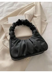1pc Handbag Pu Magnetic New Style Pure Color Simple Ruffles Sweet Style Niche Design Fashion A Variety Of Colors Available Sufficient Capacity And Comfortable Touch Can Hold Mobile Phones Cosmetics An