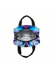 Butterfly Printed Lunch Bag Insulated Tote Bag Portable Tote Bag For Work Travel And Picnics Back To School