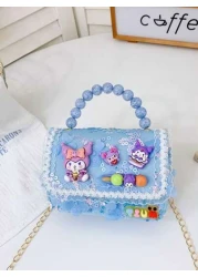 Sanrio A Kuromi Children s Bag A Multi Color Bead Handbag A Cartoon And Cute Accessory Bag A Mini And Small Handbag Bag A Daily Travel Clothing Matching Bag A Closed Shoulder Bag