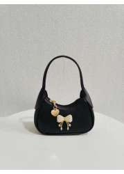 حقيبة يد مزينة بعقدة اللؤلؤ للأطفال، حقيبة كتف هدية فاخرة عصرية للبنات، محفظة صغيرة أميرة