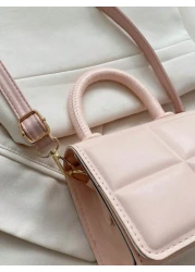 1 Piece Of Girl s 14 16y Solid Color Checkered Flip Top Mini Handbag Fashionable And Versatile Candy Color Small Square Bag Shoulder Messenger Bag Suitable For Daily Use Coin Lipstick Bag Gift Pendant