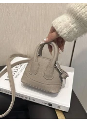 1pc Litchi Pattern Small Shell Children s Candy Color Mini Crossbody Lipstick Bag Crossbody Coin Purse Comfortable Fabric Light And Compact The Internal Space Is Very Open Suitable For Daily Use