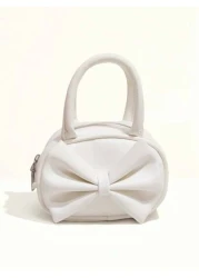 Kids Bowknot Handbag Fashion New Girls Shoulder Bag Holiday Gift Princess Mini Purse Coin Pouch Minimalist Small Round Bag