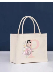 1 Piece Dancing Girl Printed Handbag Shoulder Bag Holiday Gift Bag Square Bag Storage Bag Shopping Bag Multifunctional Lightweight Daily Travel Vacation College Outdoor Shopping Supermarket Classic Si