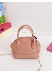 1pc Fashionable And Cute Children s Bags Small And Fresh Girls Handbags Cute Chain Crossbody Handbags High End Solid Color Bags With Letter Prints Smooth Zippers Litchi Pattern Girls Handbags Crossbod