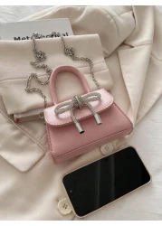 1pc Children s Solid Color Pu Handbag With Bowknot Detail Simple And Fashionable Can Be Used As Handbag Or Crossbody Bag